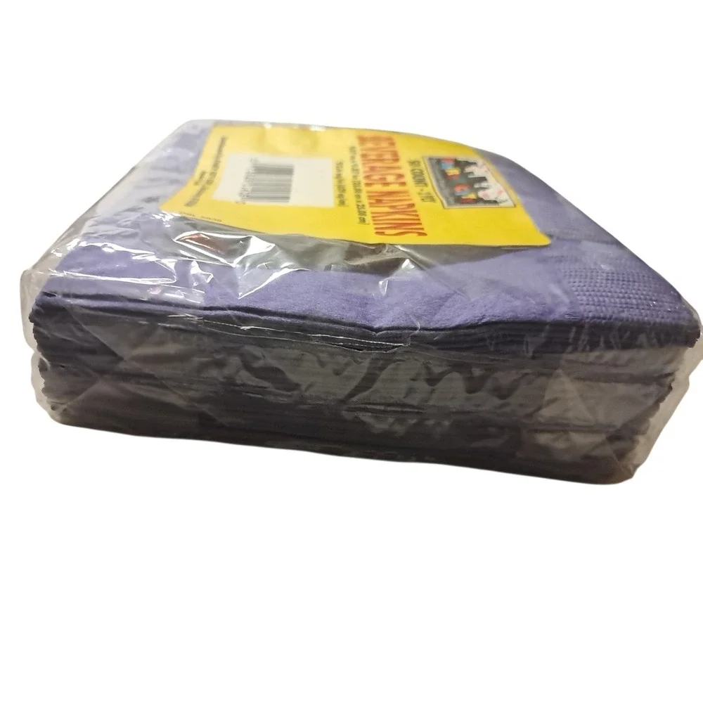 Purple Beverage Napkins 50 Count 2 Ply